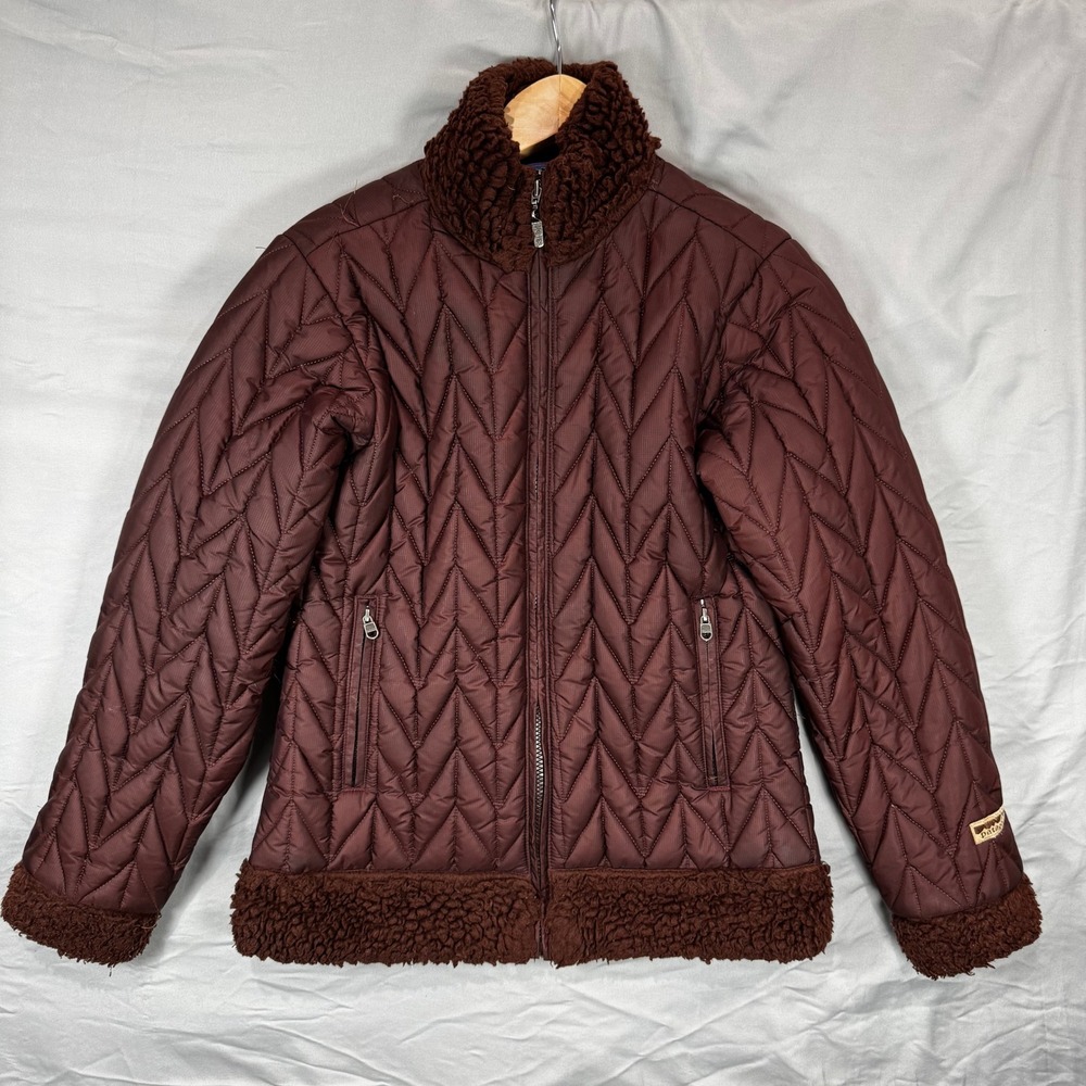 VTG Patagonia Quilted Barn Red Fleece Lined Jacket‎ Women's XS Gorpcore Winter